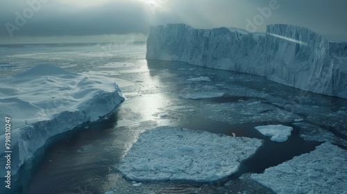 Arctic Glacier Shrinking at Dawn: A Stunning Natural Phenomenon Captured in Breathtaking Image