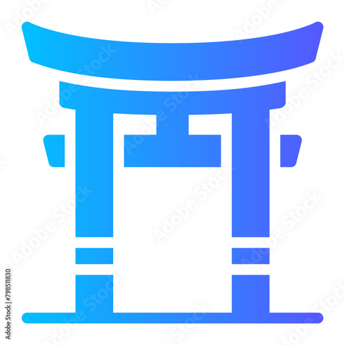 torii gate gradient icon