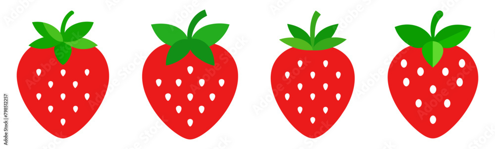 Obraz premium Set of Strawberry colored icons. Vector