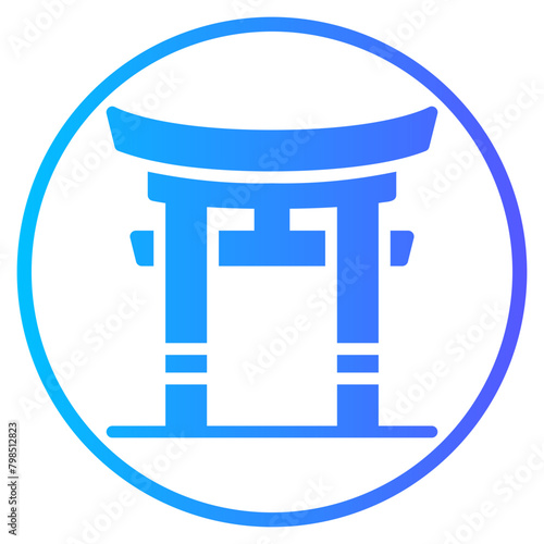 torii gate gradient icon