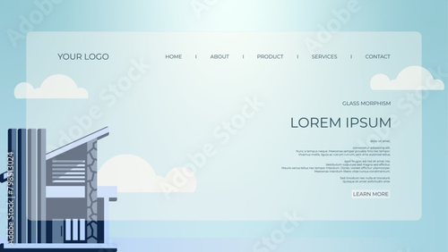 BACKGROUND 82 LANDING PAGE DESIGN WITH GLASSY BACKGROUND MODERN REAL ESTATE