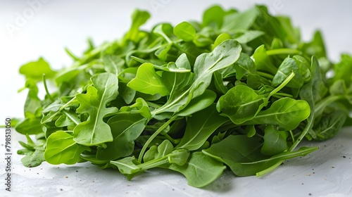 Arugula on a white background ai generated 