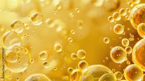 AI generated abstract background of yellow oil bubbles