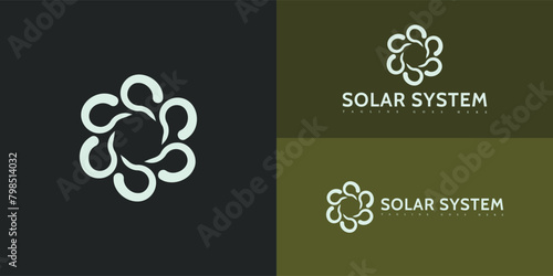 Abstract initial spiral letter S or SS logo in soft green color isolated on multiple background colors. The logo is suitable for solar system business company icon logo design inspiration templates.