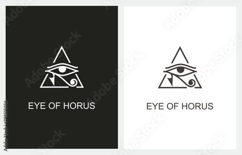 Eye Of Horus Ancient Egypt Triangle Logo Design Icon Sign
