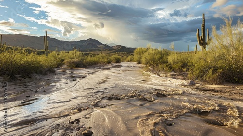 Unusual Flash Flooding in Arid Desert Landscape: Rare Event Transformation -