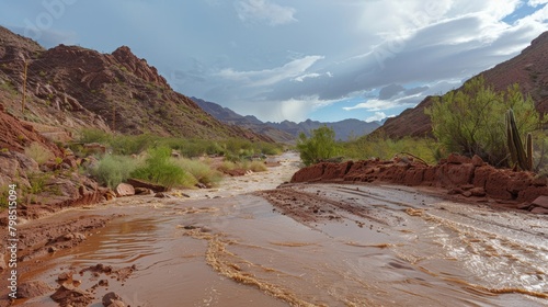 Unusual Flash Flooding in Arid Desert Landscape: Rare Event Transformation -