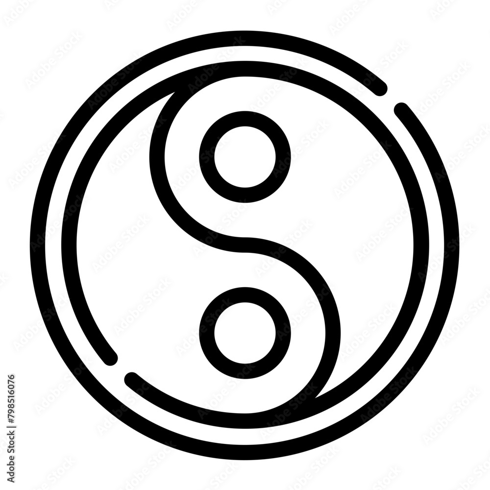ying yang line icon ying yang line icon