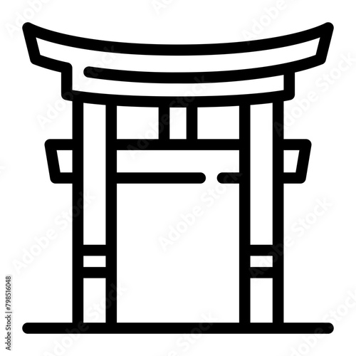 torii gate line icon