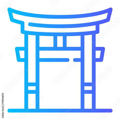 torii gate gradient icon