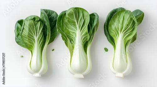 Bok choy on a white background ai generated  photo
