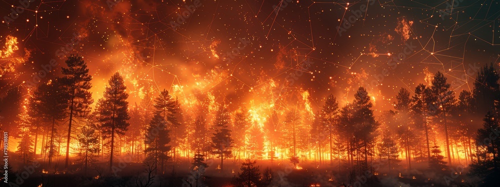 Wildfire near Tech City Managed by AI Firefighting Drones and Robots - A Futuristic Scenario Wildfire near Tech City Managed by AI Firefighting Drones and Robots - A Futuristic Scenario