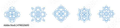 floral mandala line art pattern