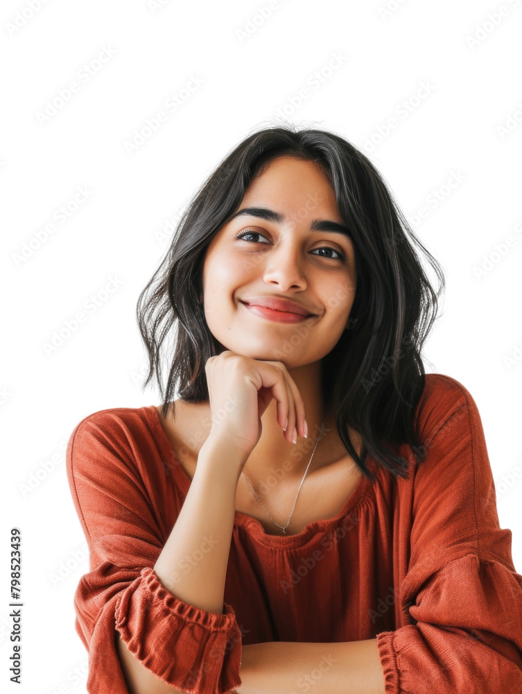 Causal style indian young lady woman transparent background Causal style indian young lady woman transparent background