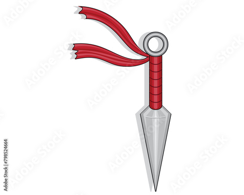 Fototapeta vector design of a weapon usually used by ninjas in Japan called kunai which loo
