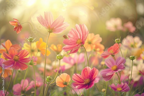 Vintage Spring Morning: Sunflowers in Gentle Garden Light