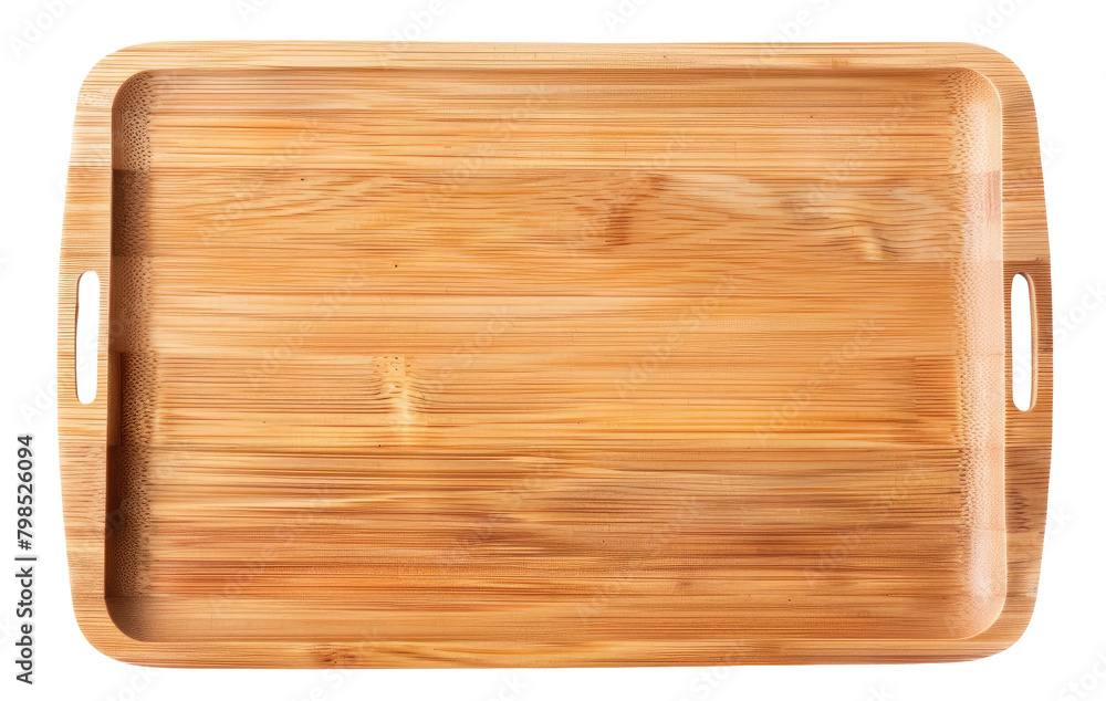 Horizontal bamboo tray isolated on transparent background Horizontal bamboo tray isolated on transparent background