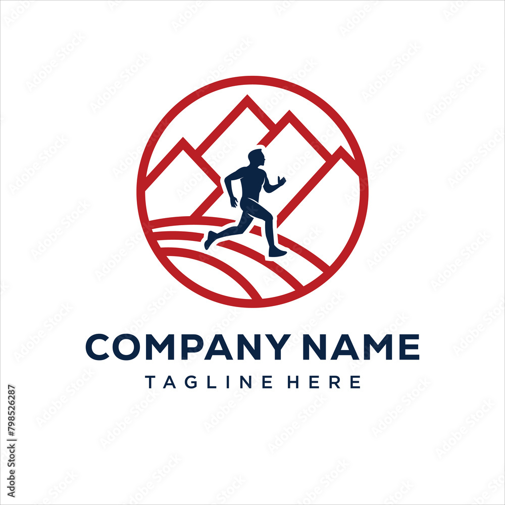Mountain Running Logo Royalty, design inspiration, vector Mountain Running Logo Royalty, design inspiration, vector