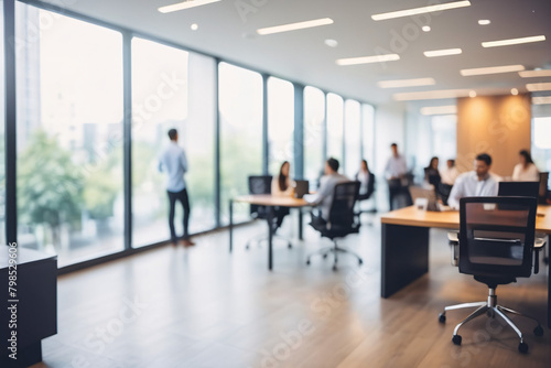 business meeting room, Business office with blurred people casual wear, with blurred bokeh background

