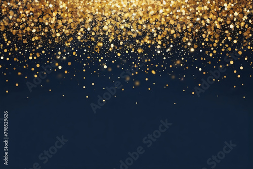 golden background, Blue and gold Abstract background and bokeh on New Year's Eve.