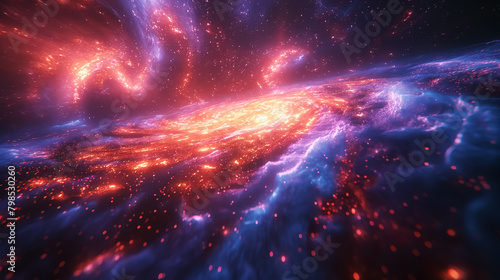 Supernova and galaxy, fantasy nebula and cosmos, universe astronomy science. Wall Art Design for Home Decor, 4K Wallpaper and Background for desktop, laptop, Computer, Tablet, Mobile Cell Phone