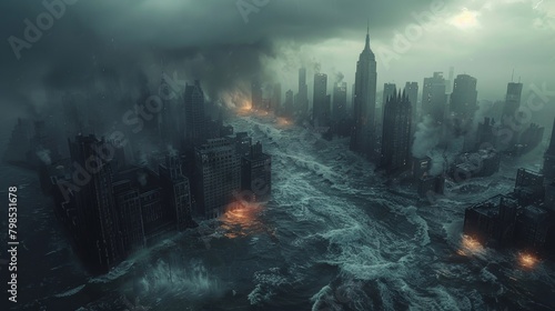 Dramatic Submerged Cityscapes in Massive Flood Highlight Urgency of Global Warming