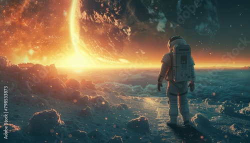 Exploration of Alien Worlds, Imagine astronauts exploring alien worlds beyond Earth #798533873