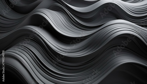 Galactic Gradients  Abstract Black and Grey Waves with Space Accents