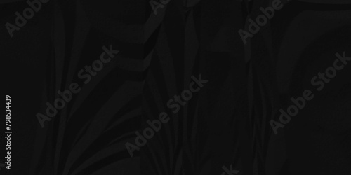 Black crumpled paper background texture pattern overlay. wrinkled high resolution arts craft and Seamless black crumpled paper.