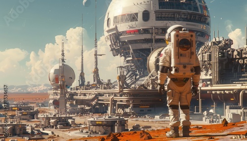 Space Colonization, Visualize the future of humanity establishing colonies on distant worlds