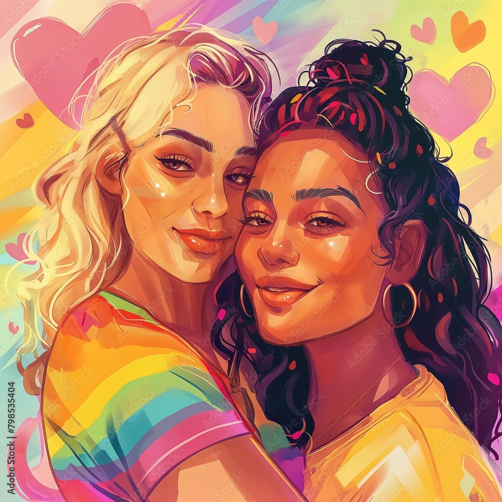 Una imagen que es una tierna representación de las chicas que aman a otras chicas Una imagen que es una tierna representación de las chicas que aman a otras chicas