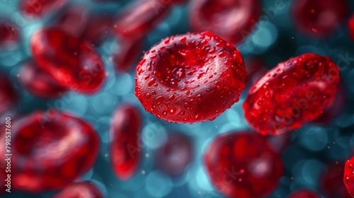Vivid Journey Through the Veins Human Red Blood Cells