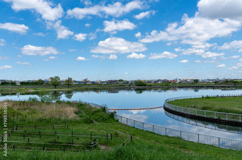 登戸,和泉多摩川からの多摩川の風景 登戸,和泉多摩川からの多摩川の風景