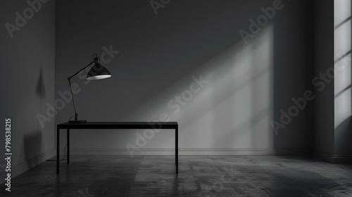 real photo of lamp on black table 