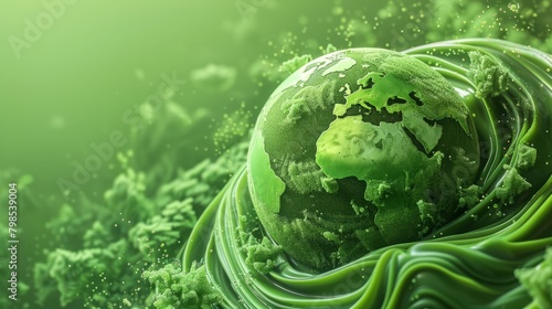 save the green planet  abstract organic background in green color hyper realistic 