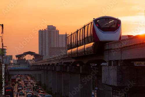 Fotografie Mass transit system, monorail in Bangkok, Thailand