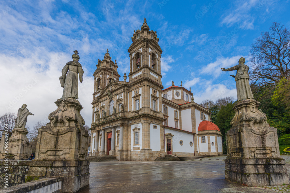 Braga, Portugal. The Sanctuary of Bom Jesus do Monte. It's located on the hill ,overlooking the city of Braga and inscribed as a UNESCO World Heritage Site.