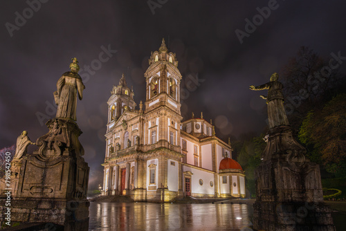 Fototapeta Naklejka Na Ścianę i Meble -  Braga, Portugal. The Sanctuary of Bom Jesus do Monte. It's located on the hill ,overlooking the city of Braga and inscribed as a UNESCO World Heritage Site.