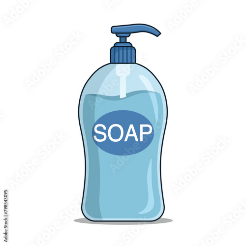 Soap liquid in the bootle. Vector illustration