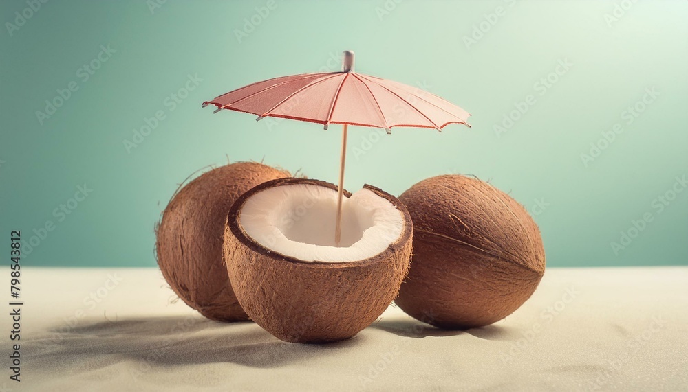 custom made wallpaper toronto digitalTropical beach concept made of coconut fruit and sun umbrella. Creative minimal summer idea,umbrella, beach, summer, sea, parasol, ocean, travel, holiday, vacation