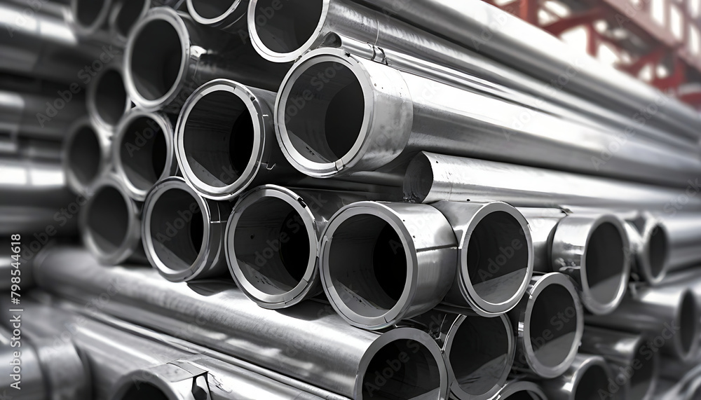 Closeup of Stacks of stainless steel pipes in background , metallurgical industry backdrop concept image, Closeup of Stacks of stainless steel pipes in background , metallurgical industry backdrop concept image,