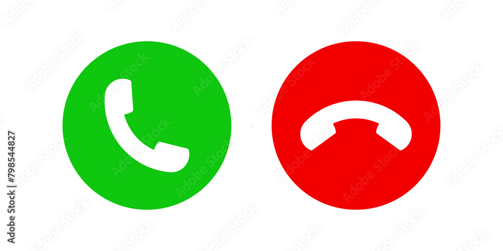 Answer and Decline phone call icon transparent background. Answer and Decline phone call icon transparent background.