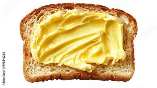 Wallpaper Mural Golden Butter Spreading on Freshly Toasted Bread, Top View on Transparent Background, Ideal for Breakfast and Culinary Concepts Torontodigital.ca