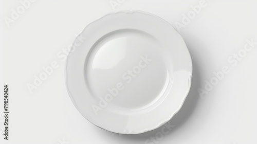 White plate with rim on surface