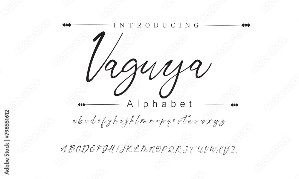 Vaguya Signature Font Calligraphy Logotype Script Brush Font Type Font lettering handwritten