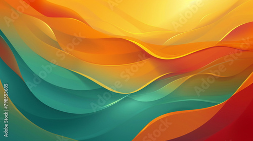 Abstract Vector Background in Sunset Orange and Teal.