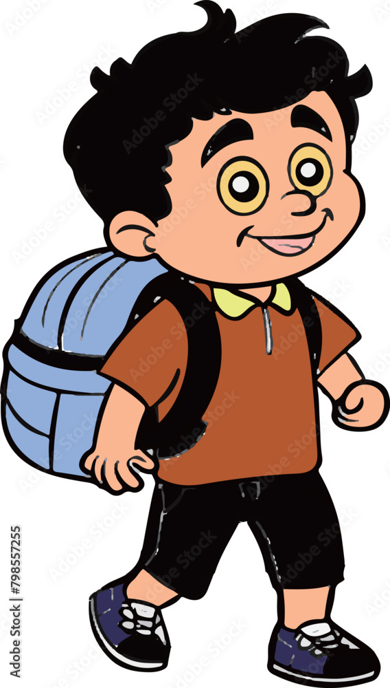 Cheerful Schoolboy with Backpack Cheerful Schoolboy with Backpack