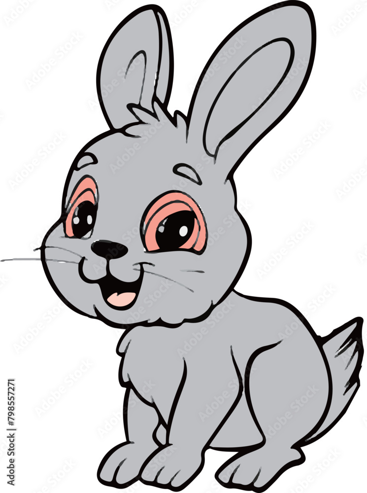 Cheerful Cartoon Rabbit