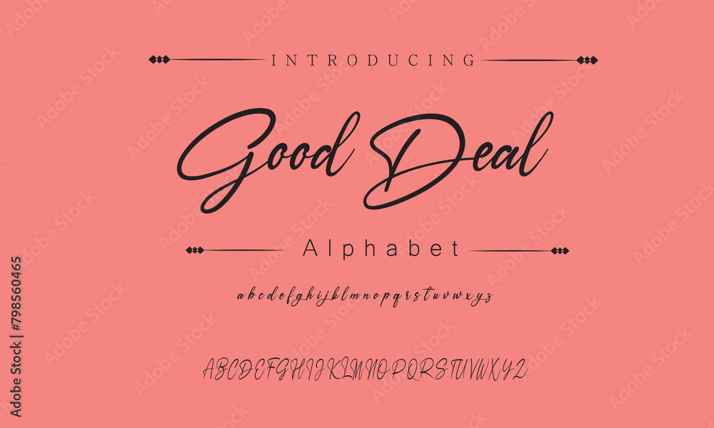 Good Deal Signature Font Calligraphy Logotype Script Brush Font Type Font lettering handwritten