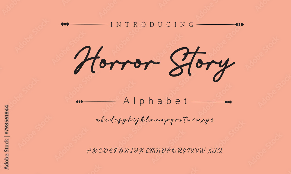 Horror Story Signature Font Calligraphy Logotype Script Brush Font Type Font lettering handwritten